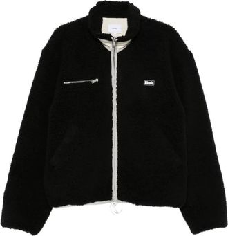 Rhude Logo-patch Fleece Jas - Heren - Jassen - Zwart - M - Wol - Jassen