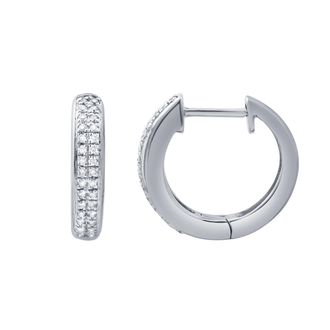 LuvMyJewelry Celaris 0.15 Ct 14K Gold Diamond Huggies