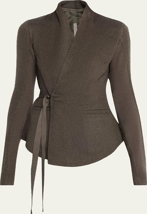 Rick Owens Peplum-Back Wrap Jacket