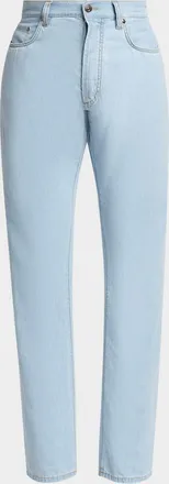 Versace Men & apos;s Bleached Denim Straight-Leg Jeans