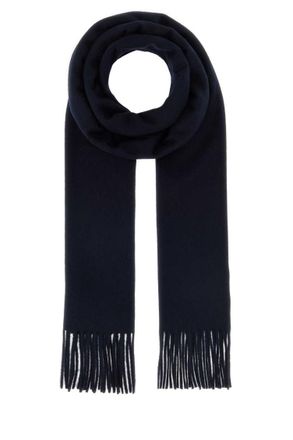 Max Mara Navy Blue Solid Scarf