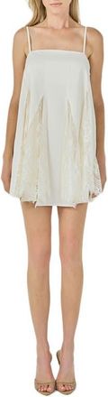 endless rose Lace Inset Minidress in Ivory at Nordstrom, Size X-Small