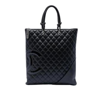 Chanel Pre-owned Tote Bags, female, Black, Size: ONE SIZE Pre-owned Cambon Ligne Tote