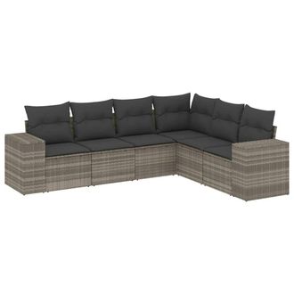 vidaXL Vidaxl - Set Divano Da Giardino 6pz Con Cuscini Grigio Chiaro Polyrattan