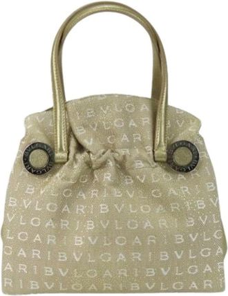 Bulgari Pre-owned Canvas Handtas - Dames - Vintage Handtas - Beige - ONE Size - Vintage