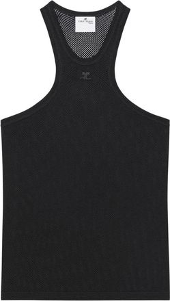 Courr&egrave;ges Mouwloze Top met Ronde Hals en Racerback - Heren - Tops zonder mouwen - Zwart - S - Katoen - Tops