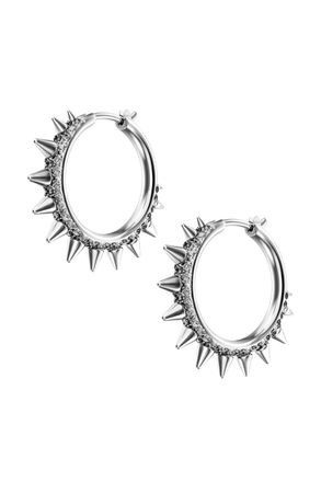 Diesel Stainless Steel Hoop Earrings - Earrings - Unisex - Silver
