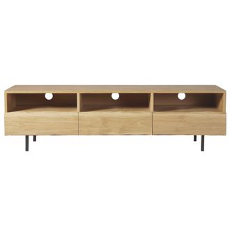 Maisons du monde Mueble TV con 3 cajones de madera de roble maciza 160 cm