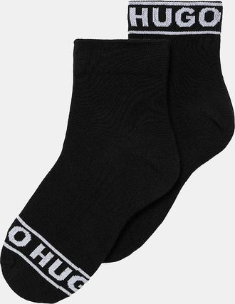 HUGO BOSS Womens 2 Pack of Logo Cuff Socks - Black - Size: 6.5/7/7.5/8/5.5/6