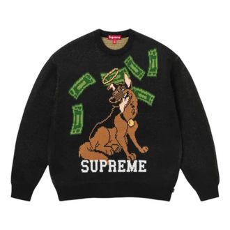 SUPREME All Dogs Go To Heaven Sweater Black FW25SK55-BLACK