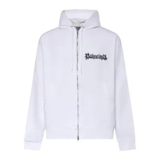Balenciaga Zip-throughs, male, White, Size: XL Salon De Couture Hoodie