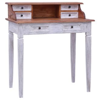 vidaXL Secretario Con Cajones 90x50x101 Cm De Madera Masiva