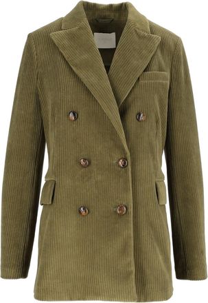 Circolo 1901 Corduroy Wide Lapel Double-Breasted Jacket