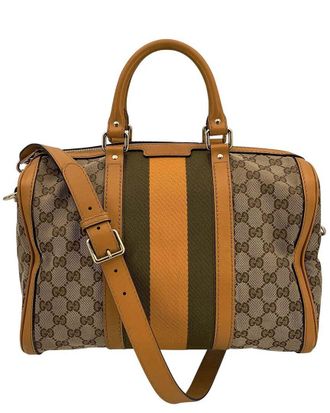 Gucci Yellow Cotton Boston Handbag (Authentic Pre-Loved)