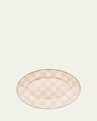 MacKenzie-Childs Rosy Check Small Oval Platter