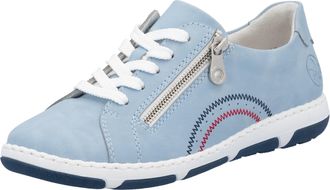 Rieker Sneaker RIEKER, Damen, Gr. 36, blau (hellblau), Lederimitat, Schuhe Sneaker, Halbschuh, Schn&uuml;rschuh, Freizeitschuh mit sportiver Laufsohle