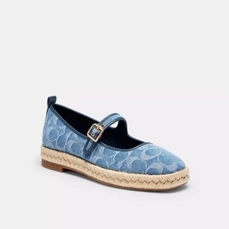 Coach Mary Espadrille In Signature Denim