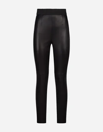 Dolce & Gabbana Leather Pants - Woman Pants And Shorts Black 36