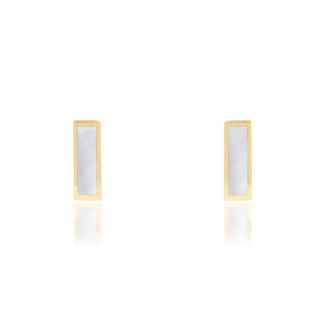 The Lovery Mother of Pearl Bar Stud Earrings