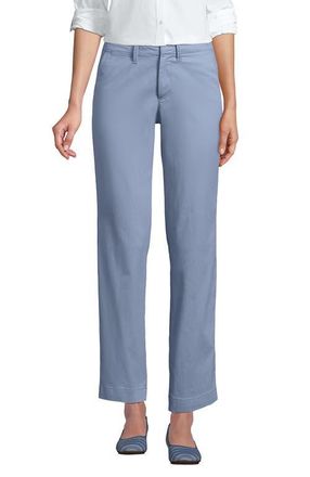 Lands End Mid Rise Classic Straight Leg Chino Ankle Pants in Pale Slate Blue at Nordstrom, Size 10