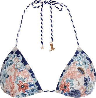 Agua Bendita Top bikini a fiori - Bianco