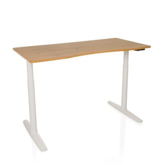 hjh OFFICE escritorio regulable el&eacute;ctricamente en altura Placa MDF, armaz&oacute;n de