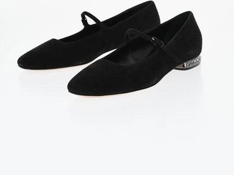 Casadei Suede Mary Jane Flats with Crystals size 37
