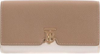 Burberry Tri-tone Grainy Leather TB Long Wallet