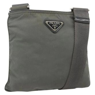 Prada Pre-owned Cross Body Bags, female, Gray, Size: ONE SIZE Pre-owned Vintage Nylon Shoulder Bag