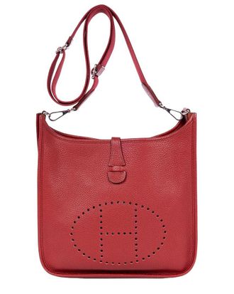 Herm&egrave;s Red Epsom Leather Evelyne Iii Pm (Authentic Pre-Loved)