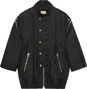 Gucci Logo-Print Convertible Jacket - Heren - Zomerjassen - Zwart - XL - Katoen - Jassen