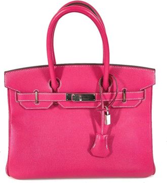 Herm&egrave;s Pink Rose Tyrien Epsom Leather Handbag Tote Bag (Pre-Owned)