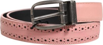 Dolce & Gabbana Roze Leren Gaatjes Detail Gespriemel Tailleband