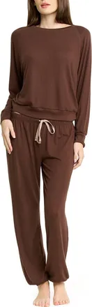 Honeydew Intimates Star Seeker Brushed Jersey Pajamas in Chocolate at Nordstrom, Size X-Small