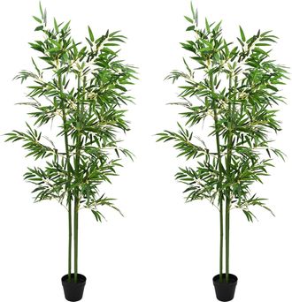 vidaXL &Aacute;rbol De Bamb&uacute; Artificial 2 Uds. Verde 60 X 18 X 190 Cm Vidaxl