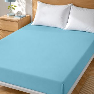 KASANOVA Lenzuolo matrimoniale con angoli elasticizzati cotone azzurro