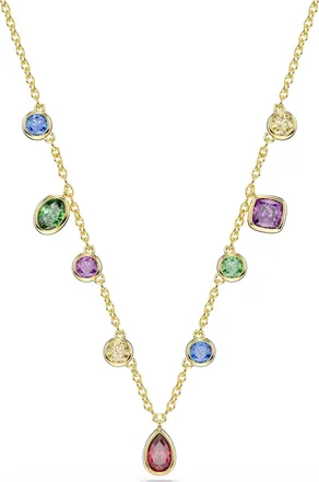 Swarovski Imber Mixed Cuts, Multicolored, 18K Gold Finish Necklace