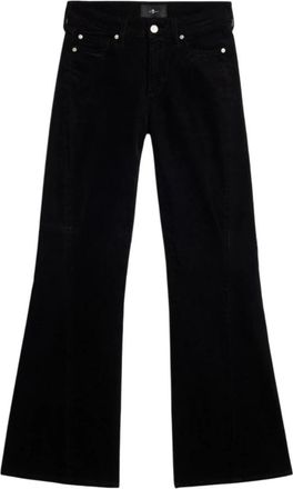 7 For All Mankind Zwarte Fluweel Skinny Jeans - Dames - Bootcut Jeans - Zwart - W29 - Jeans