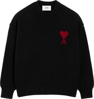 Ami MERINO WOOL ADC SWEATER Size: XS, colour: BLACK