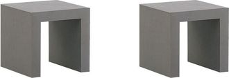 Beliani Beliani - Set of 2 Modern Industrial Outdoor Chairs Grey Concrete Steel Frame Taranto