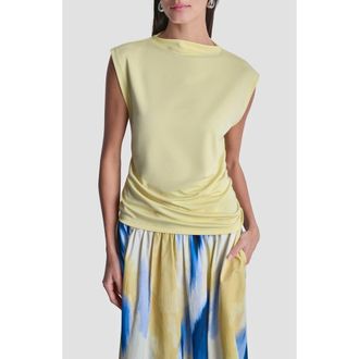 DKNY Side Ruched Knit Top in Buttercream at Nordstrom, Size X-Small