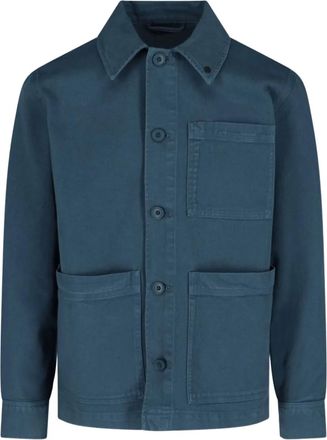 Closed Shirtjack met opgestikte zak - Blauw