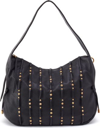 Hobo Kori Stud Detail Leather Hobo Bag in Black at Nordstrom