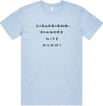 Sanfran Clothing Girlfriend Wife Mummy Top Baby New Mum Pregnancy Pregnant Maternity Expecting T-Shirt Extra Large/Light Blue