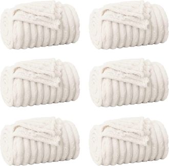 vidaXL Mantitas De Sof&aacute; 6 Uds. Crema 150 X 130 Cm 2.85 Kg Lana Vidaxl