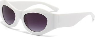 Generic Mens Outdoor Sunglasses Vacation Commuter Womens Decorative Sun Glasses(White)