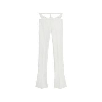 Blumarine Wide Trousers, female, White, Size: 2XS Wide Trousers