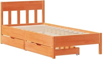 vidaXL Bed Frame without Mattress Wax Brown 90x200 cm Solid Wood Pine vidaXL