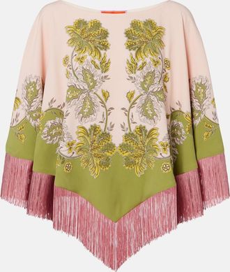La DoubleJ Swathe Plac&eacute;e reversible satin poncho