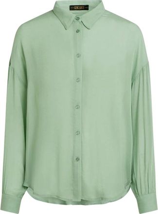 King Louie Dames, Blouses & Shirts, Groen, Maat: S Viscose